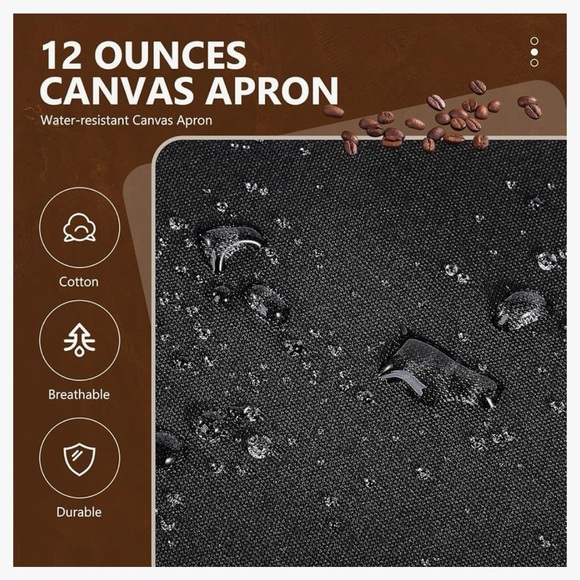 APRON PANDA Heavy-duty Lightweight Spun Poli-Apron Pockets Accents#0901259 - Picture 11 of 13